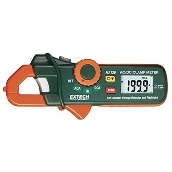 Extech MA120 200A AC/DC Mini Clamp Meter with Voltage Detector