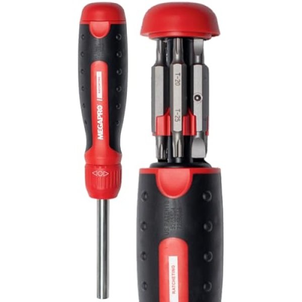 Megapro Marketing USA NC 211R2C36RD Ratcheting Screwdriver,Red
