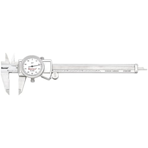 Starrett Dial Caliper, Adjustable Bezel, 0-6" Range, .001" Grad
