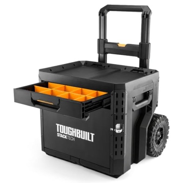 ToughBuilt StackTech 2 Drawer Rolling Locking Tool Box, 240 lb Capacity