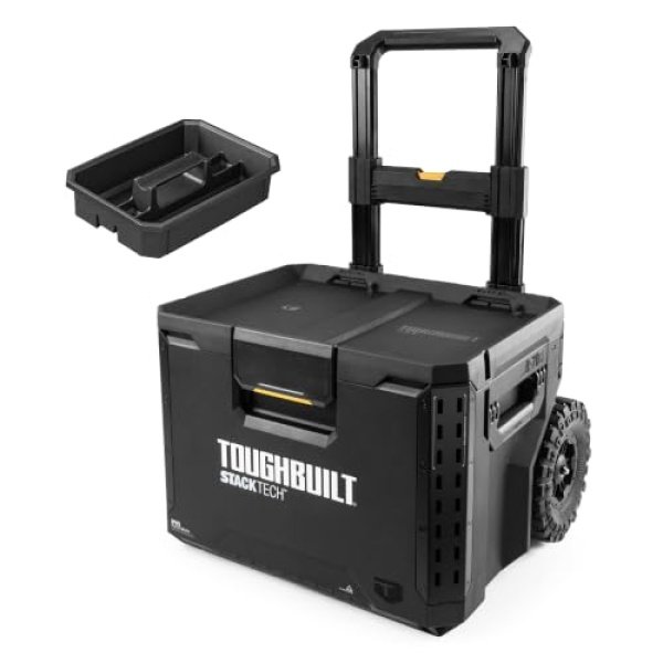 ToughBuilt StackTech Rolling Tool Box with 9-Inch Wheels, 250 lb Capacity